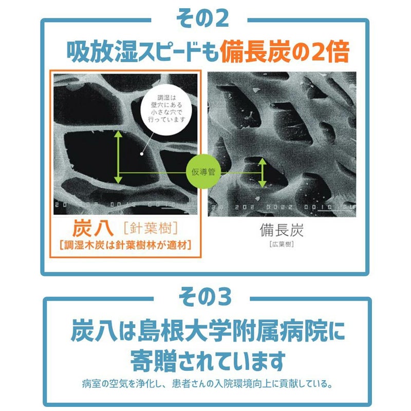 炭八達人が選ぶ！ちょい足し炭八セット室内3L小袋タンス玄関下駄箱湿気除湿調湿脱臭車内
