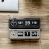 フリップカレンダー付き時計TwemcoCalendarClockクラシックブラック時計壁掛けクロック置き時計トゥエンコ社