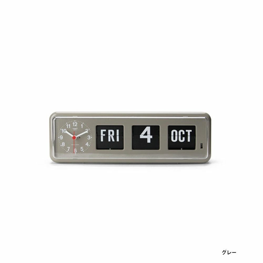フリップカレンダー付き時計TwemcoCalendarClockクラシックブラック時計壁掛けクロック置き時計トゥエンコ社