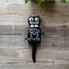 Kit-catKlockキットキャットクラシックブラック時計壁掛けクロックネコ