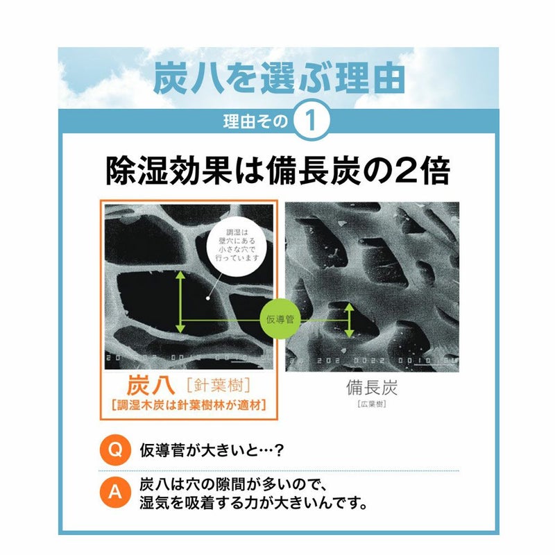 炭八ロング4本セット押入れ用除湿湿気取り湿気対策出雲屋炭八調湿除湿剤乾燥材調湿木炭結露防止対策車内ペット