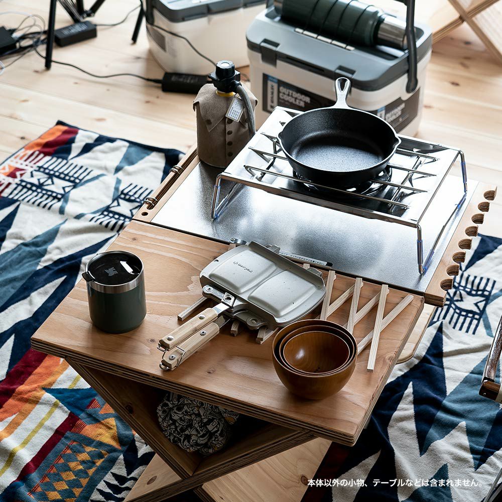 テーブルクロススタンドクーラーボックススタンド焚き火台テーブルキャンプアウトドア木製組み立て