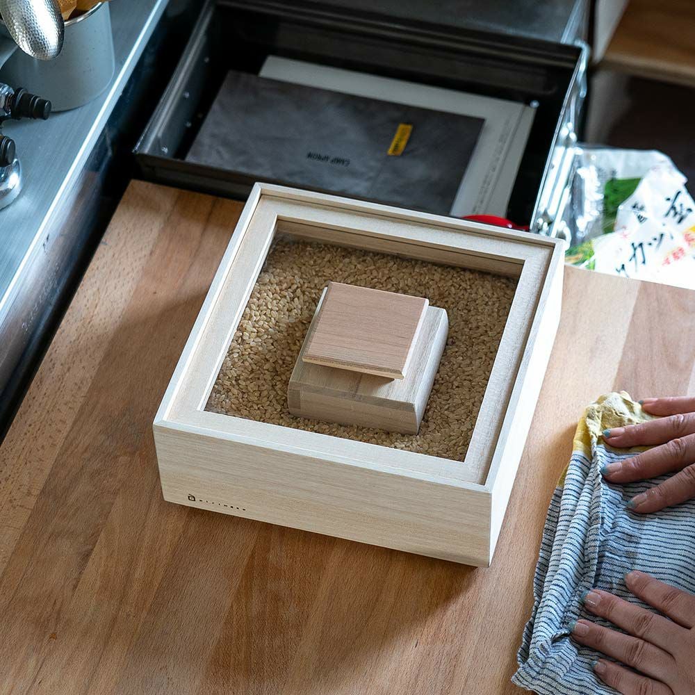 増田桐箱店桐の米櫃1kgライスストッカー米びつ日本製