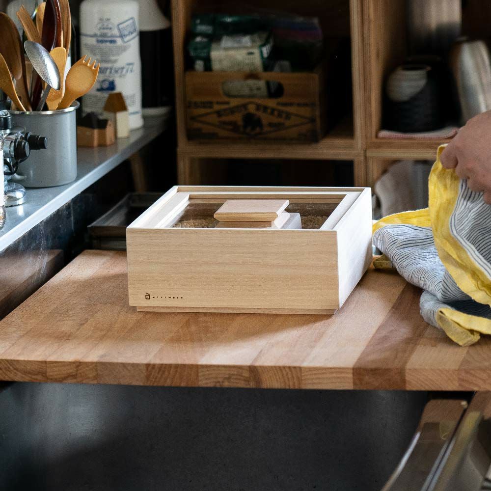 増田桐箱店桐の米櫃1kgライスストッカー米びつ日本製