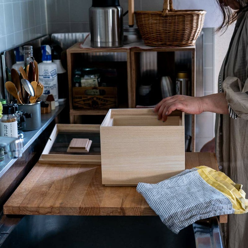 増田桐箱店桐の米櫃3kgライスストッカー米びつ日本製