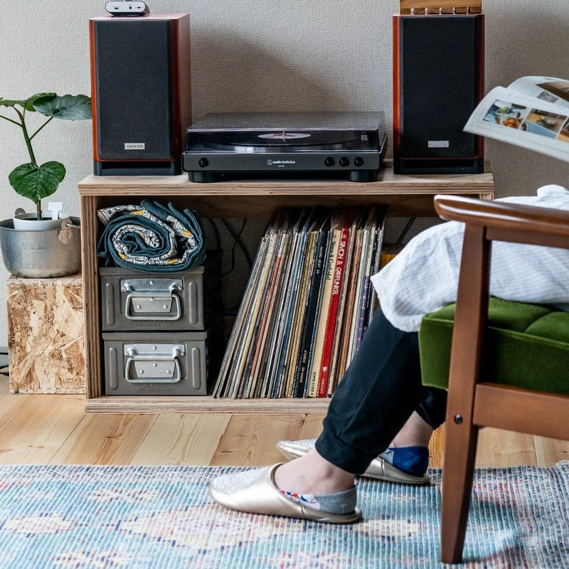 オープンシェルフレコードボックス収納本棚木箱テレビ台文庫文芸日本製国産LP