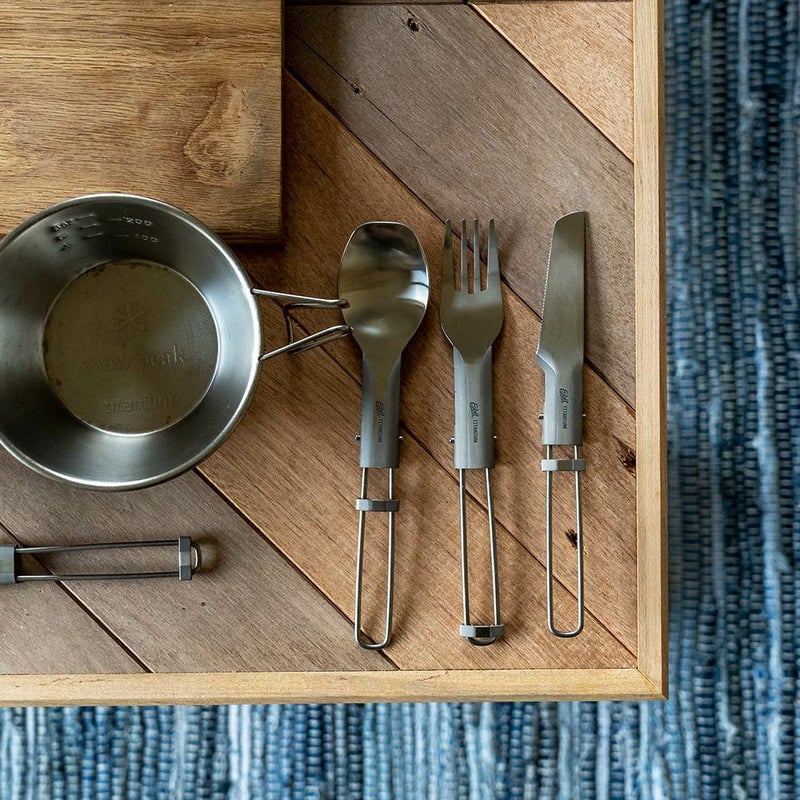 エスビットフォールディングカトラリーESBIT登山軽量折り畳みチタンスプーンフォークナイフスポークトレッキングアウトドアソロキャンプツーリング