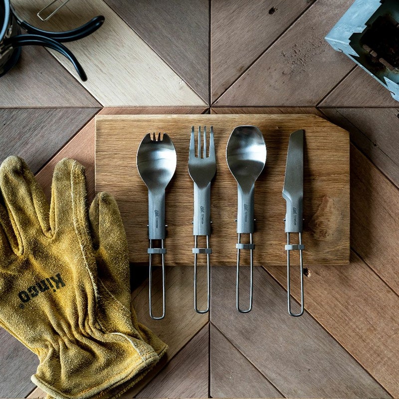 エスビットフォールディングカトラリーESBIT登山軽量折り畳みチタンスプーンフォークナイフスポークトレッキングアウトドアソロキャンプツーリング