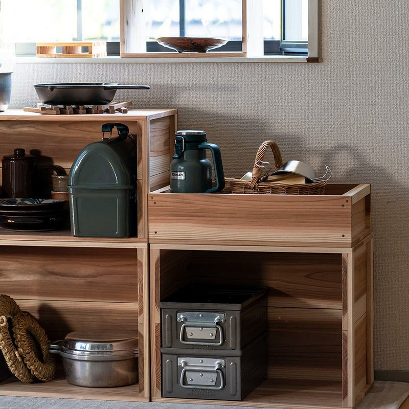 りんご箱見せる収納始めませんか？上小節国産りんご箱杉480×380×310新品什器リンゴ箱木箱収納BOXアウトドアBOX木製国産杉見せる収納ボックス