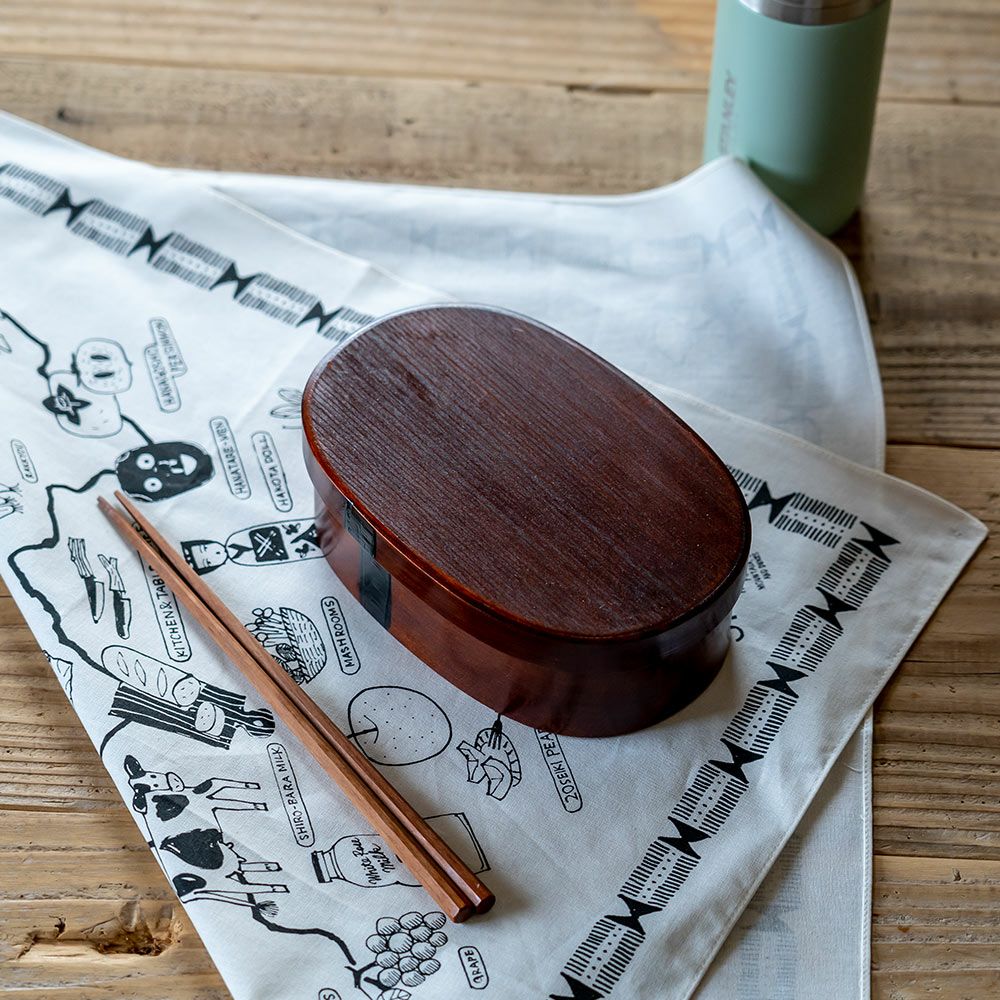 すり漆丸小判弁当箱小松野屋355ml20-1331日本製長野県わっぱランチボックス