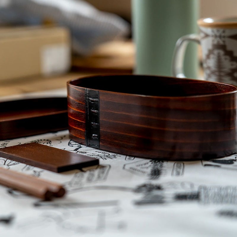 すり漆丸小判弁当箱小松野屋355ml20-1331日本製長野県わっぱランチボックス