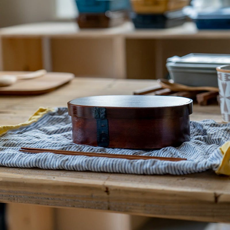 すり漆丸小判弁当箱小松野屋490ml20-1316日本製長野県わっぱランチボックス