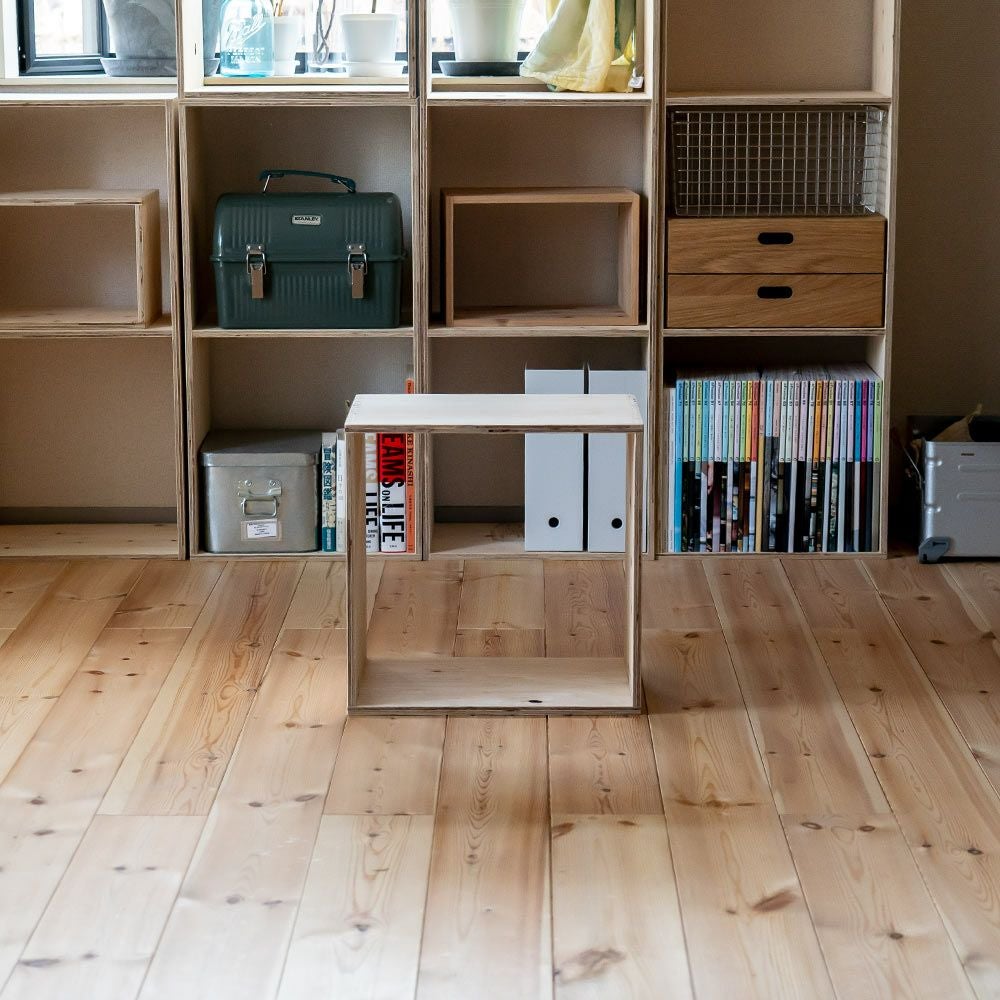 オープンシェルフ1スタッキング収納本棚木箱ルータースタッキングシェルフあられ組みスタッキングシェルフ日本製ひのき合板