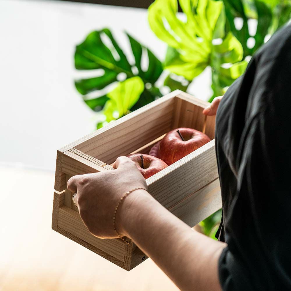 工務店が作る国産りんご箱ミニサイズ卓上サイズ新品什器リンゴ箱木箱収納BOX木製国産