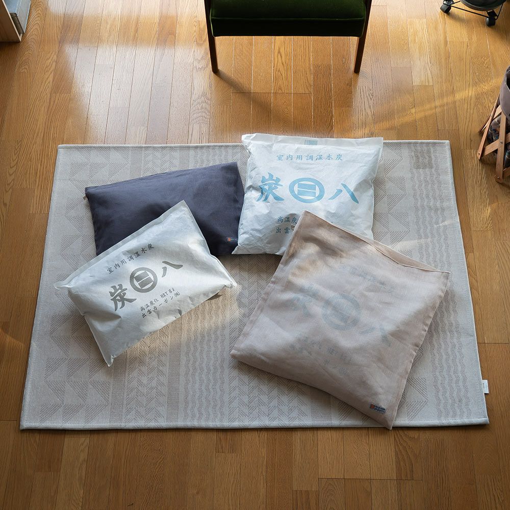 奈良の蚊帳生地で作った炭八12L8L専用カバー炭八カバー出雲屋大袋室内用クッションカバー