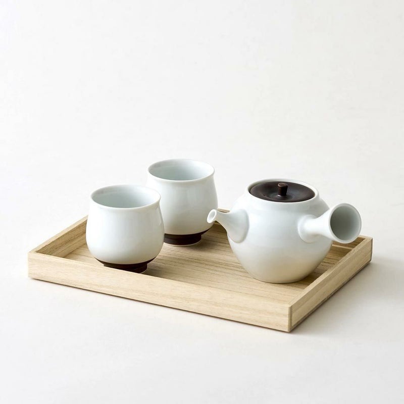 WDH茶器セット急須湯呑2個入り桐箱入り錆釉日本製贈答工芸