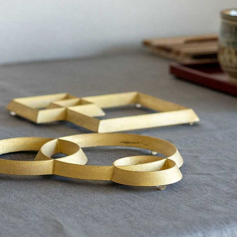 炭谷三郎商店鍋敷Trivetスクエア&サークル真鍮日本製