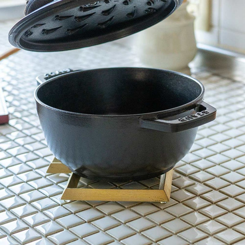 炭谷三郎商店鍋敷Trivetスクエア&サークル真鍮日本製