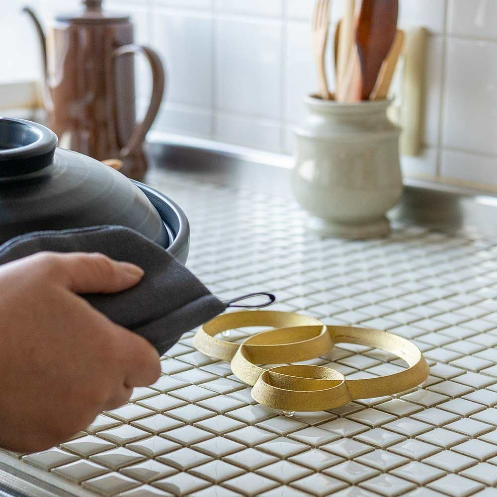 炭谷三郎商店鍋敷Trivetスクエア&サークル真鍮日本製