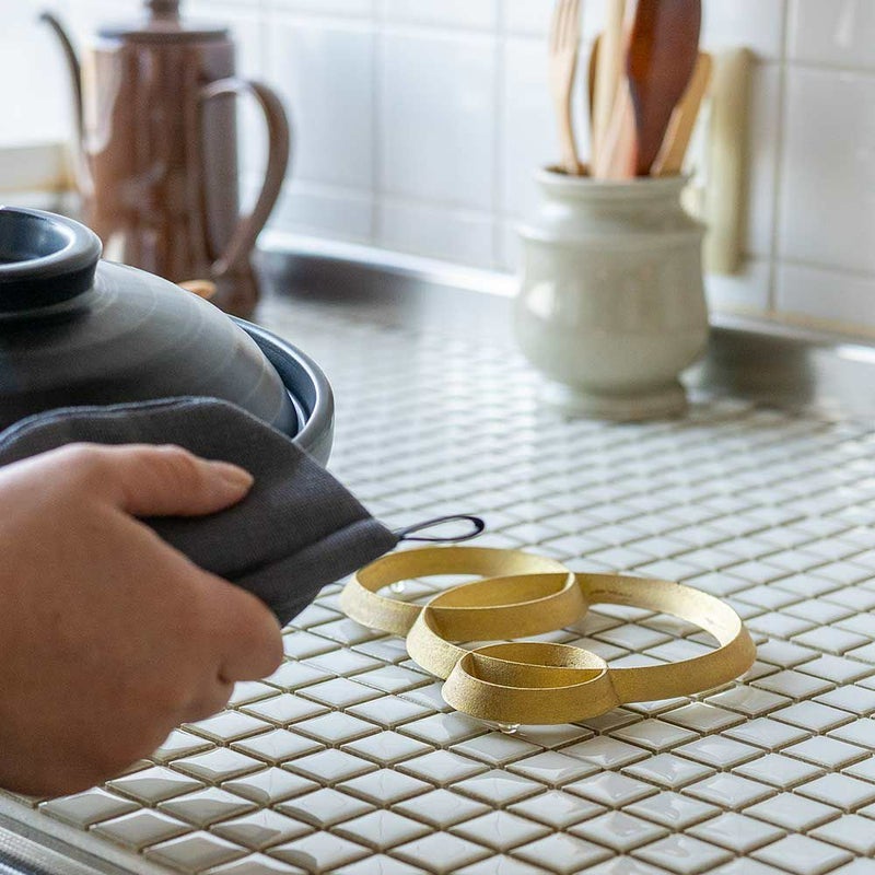 炭谷三郎商店鍋敷Trivetスクエア&サークル真鍮日本製