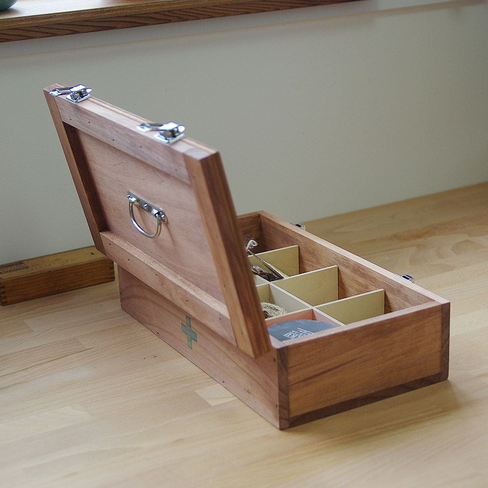 救急箱Mサイズミニサイズ救急木箱木箱箱エマージェンシーボックス日本製収納箱