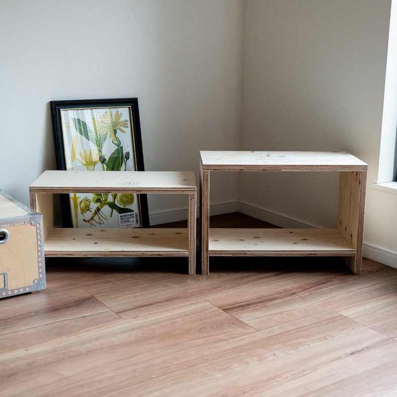 図工室のイス600スツールstoolベンチ木製収納椅子工作雑誌収納踏み台オリジナルイエノLaboイエノラボ