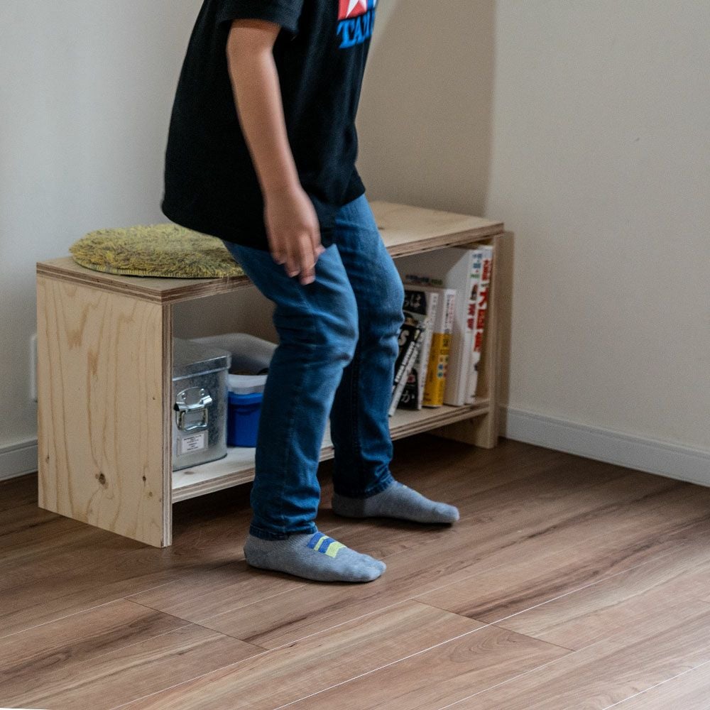 図工室のイス600スツールstoolベンチ木製収納椅子工作雑誌収納踏み台オリジナルイエノLaboイエノラボ