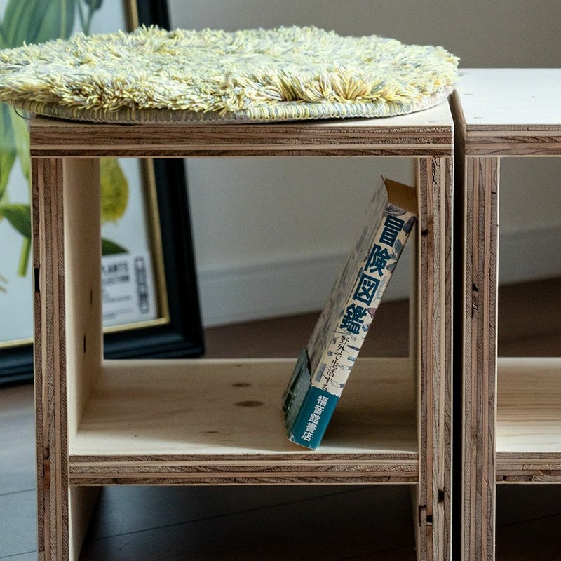 図工室のイス850スツールstoolベンチ木製収納椅子工作雑誌収納踏み台オリジナルイエノLaboイエノラボ