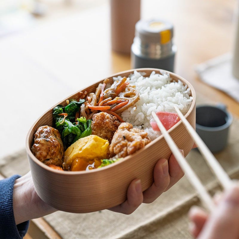 わっぱ弁当ワッパLサイズ国産曲げわっぱ小判型弁当箱ランチボックス日本製鳥取智頭白木仕上げ