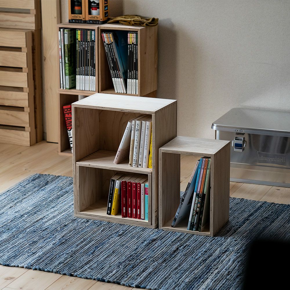 収納ボックスセットシェルフボックス2あられ組みアラレ組み収納本棚木箱マガジンラック文庫文芸CDDVDBDルーター