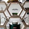 ハニカムシェルフBOX4セットヘキサ6角形収納ディスプレイ什器シェルフボックスBOX本立て木製合板