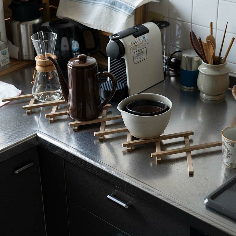 鍋敷き日本製オリジナルシリーズ木製ウッドおしゃれFlexPotStandポットスタンド敷物伸縮なべしきコースターサステナブル