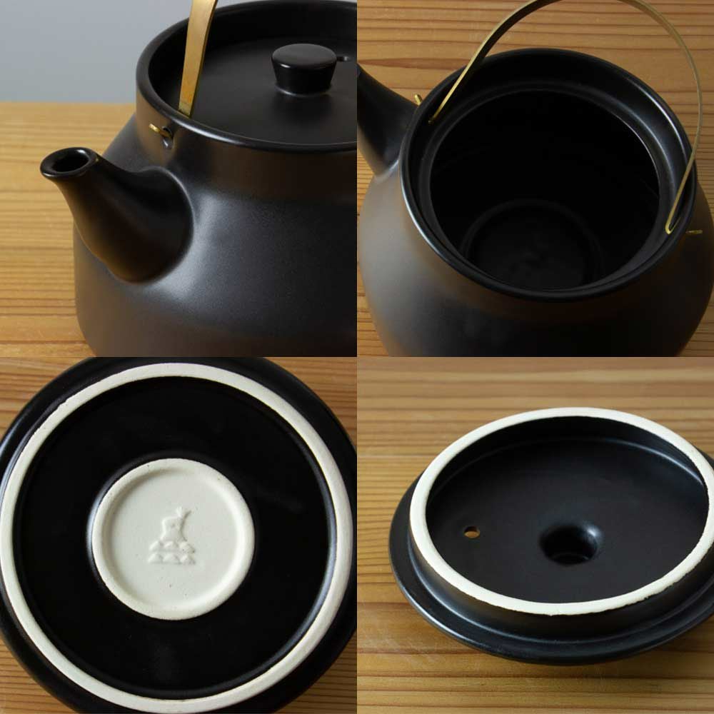 かもしか道具店陶のやかん1.0L1.8L日本製直火耐熱陶器