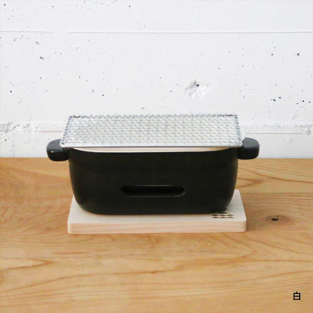 かもしか道具店陶の炭火コンロ角日本製耐熱陶器調理器具コンパクト