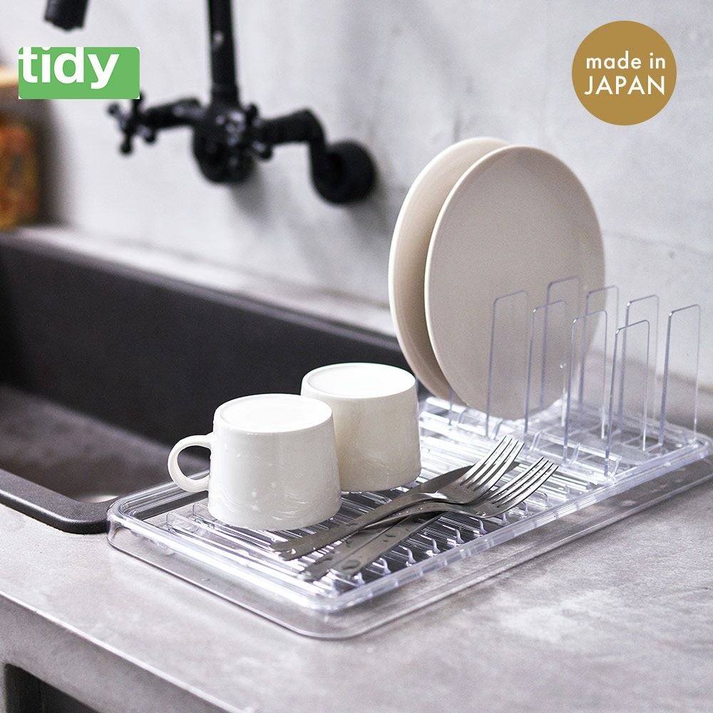 スタンディングドレイナー生活感が出ない水切りStandingDrainertidyティディ水切りトレートレイ水切りかごコンパクト省スペース透明クリアスケルトンキッチンシンク