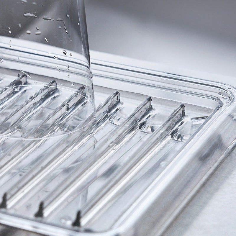 スタンディングドレイナー生活感が出ない水切りStandingDrainertidyティディ水切りトレートレイ水切りかごコンパクト省スペース透明クリアスケルトンキッチンシンク