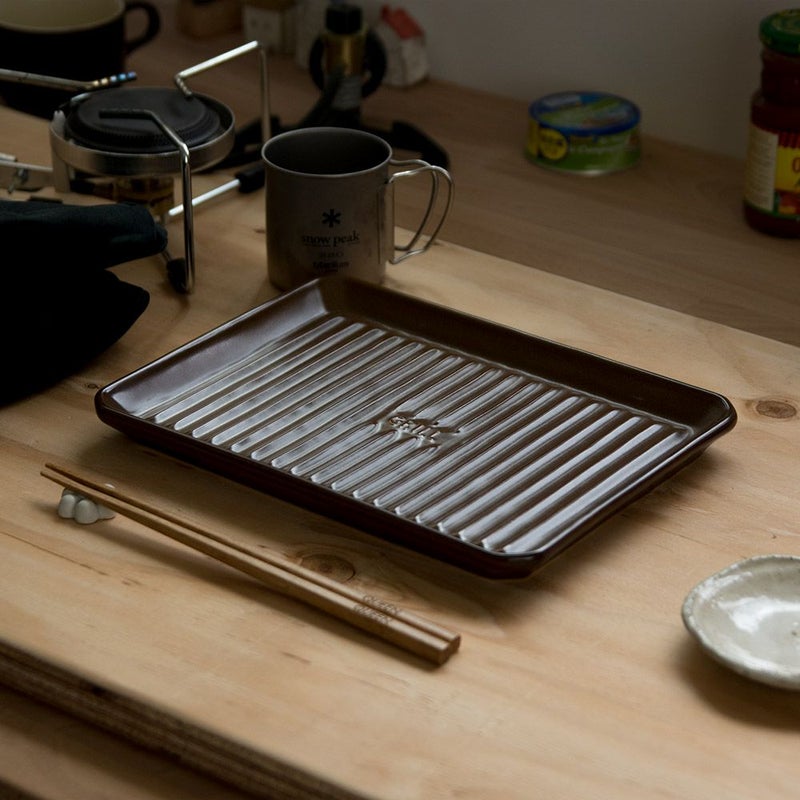 TOOLSグリルプレートLサイズツールズアウトドア焼き魚キャンプグランピングベランピングイブキクラフト伊吹クラフト陶器製日本製