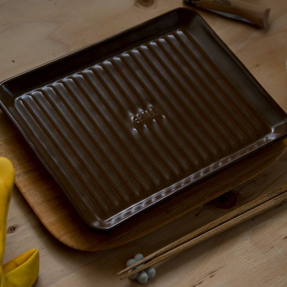 TOOLSグリルプレートLサイズツールズアウトドア焼き魚キャンプグランピングベランピングイブキクラフト伊吹クラフト陶器製日本製