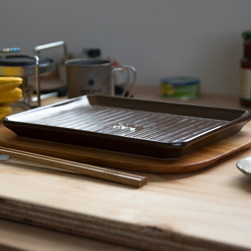 TOOLSグリルプレートLサイズツールズアウトドア焼き魚キャンプグランピングベランピングイブキクラフト伊吹クラフト陶器製日本製