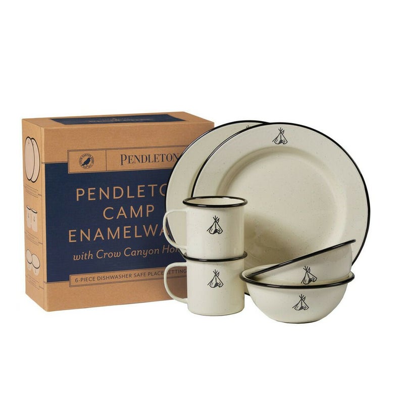 ペンドルトンPENDLETONキャンプエナメルセットXW713PENDLETONCAMPENAMELWEREマグカップディナープレートボウル食器6点set