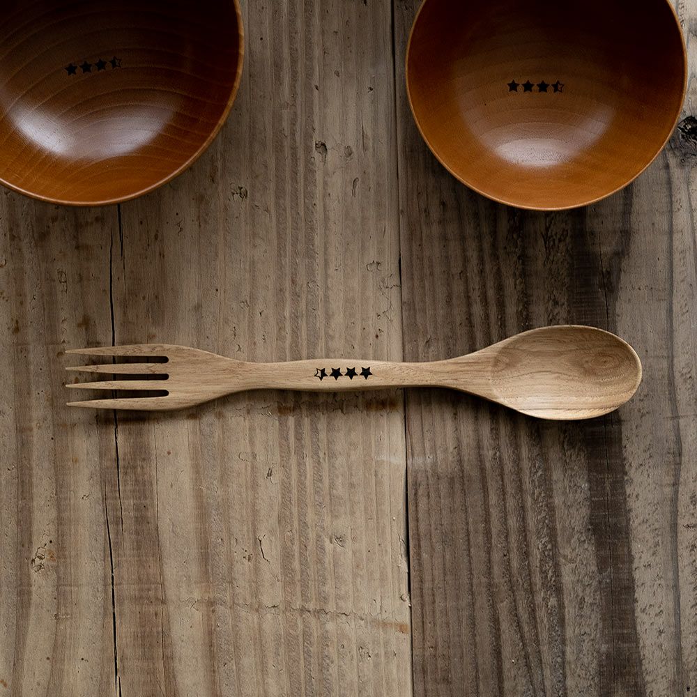 ウッデンキャンプスポークWOODENCAMPSPORK4Pセット&NUTアウトドアスプーンフォークカトラリー