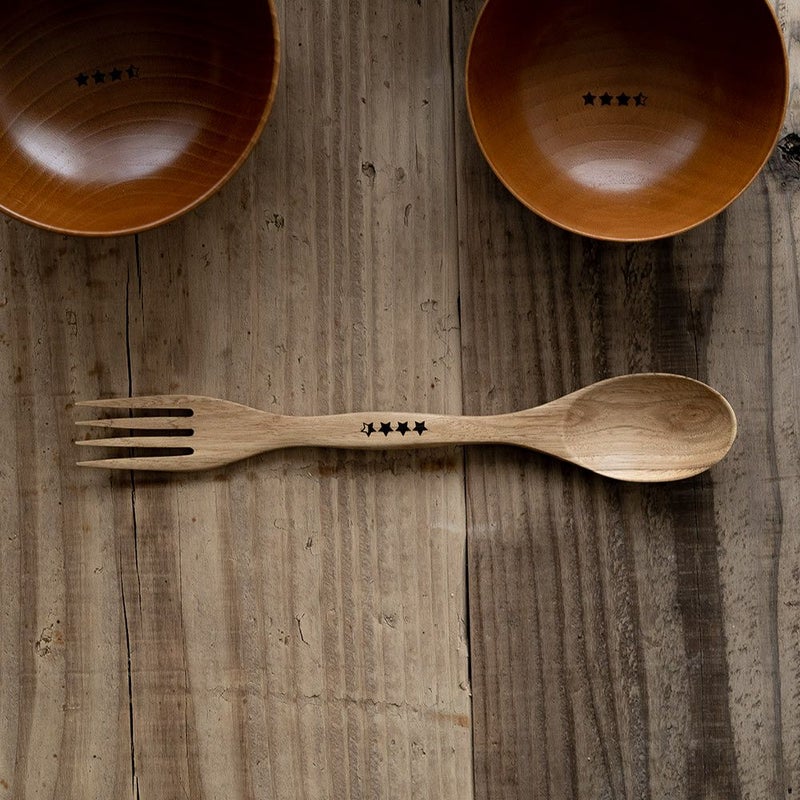 ウッデンキャンプスポークWOODENCAMPSPORK4Pセット&NUTアウトドアスプーンフォークカトラリー
