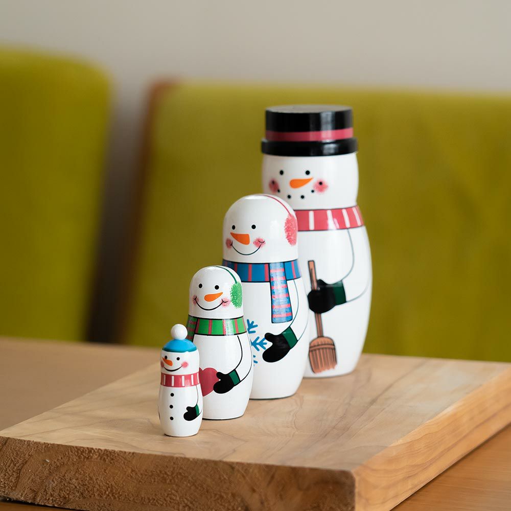 SNOWMANFAMILYマトリョーシカスノーマンファミリーDETAIL雪だるまオブジェ北欧