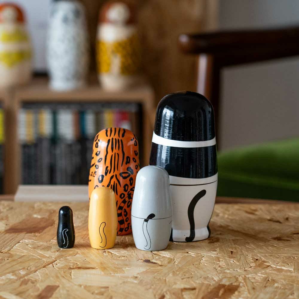 マトリョーシカFeline5MIDORIKOMATSUDETAILオブジェ猫置物