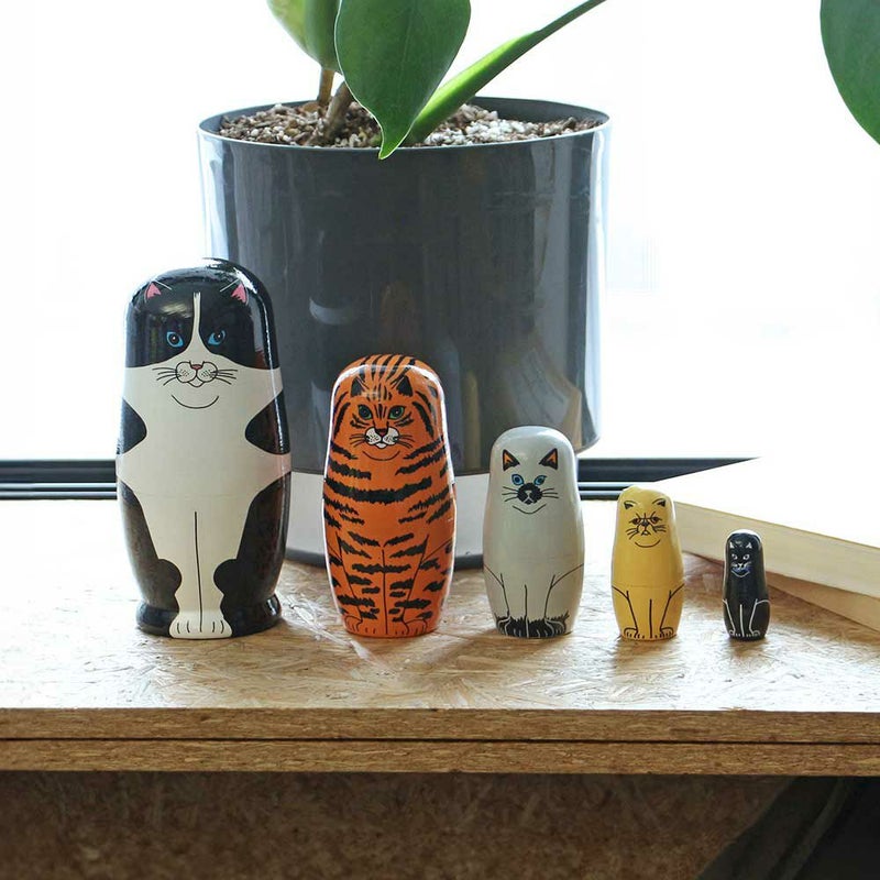 マトリョーシカFeline5MIDORIKOMATSUDETAILオブジェ猫置物