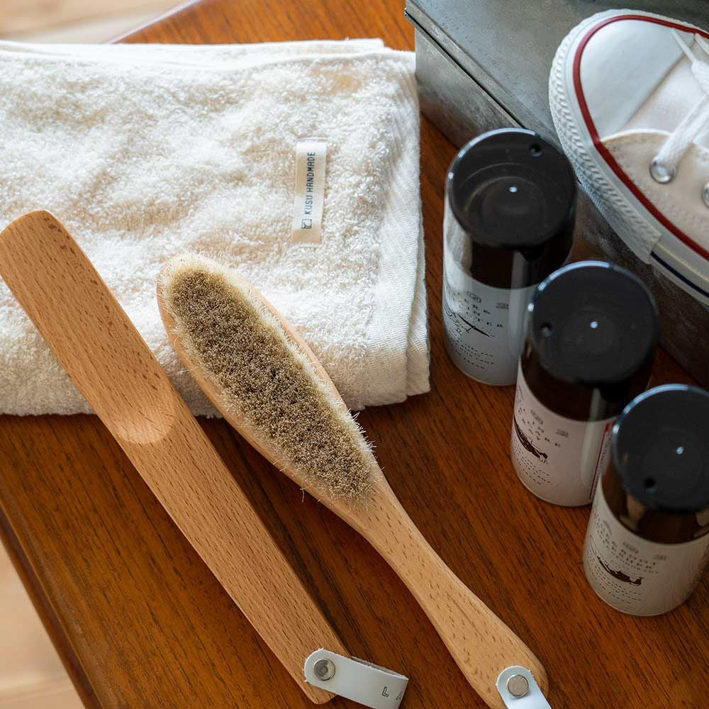 LAQ2ラクツJP25シューイレーサー靴ブラシシューズブラシ木製ダストブラシシューホーン靴べら