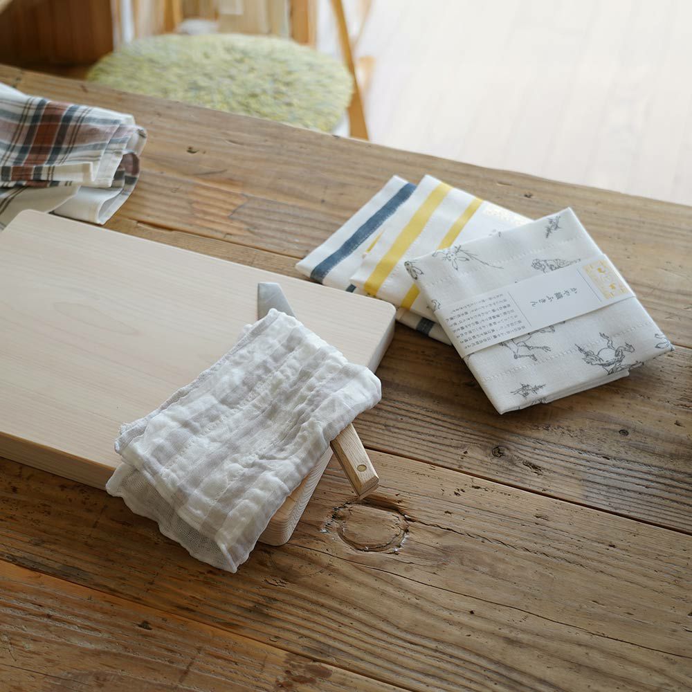 「手描きの風合いの」かや織ふきん中川政七商店日本製蚊帳キッチン吸水性