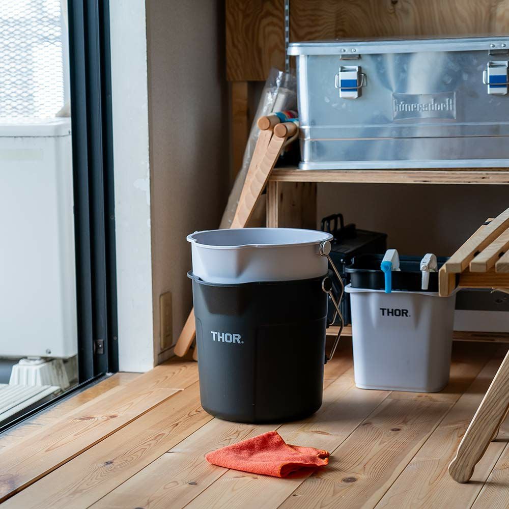 THORRoundBucketDC10LDETAILコンテナバケツ収納掃除目盛り付き