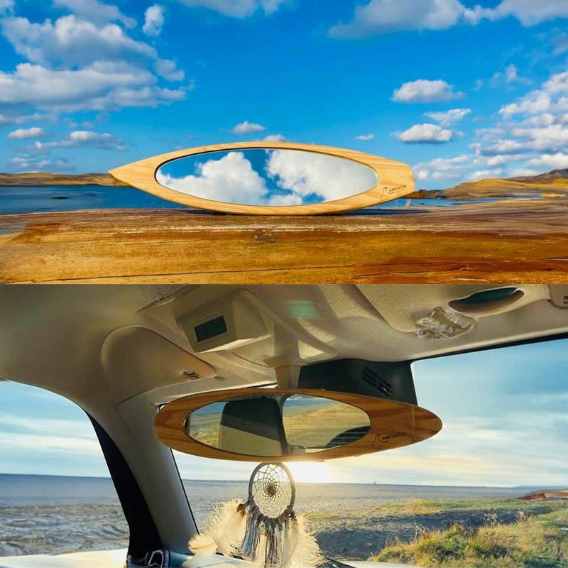 wavehunterオリジナルサーフボード型ルームミラーショートボードロングボード木製