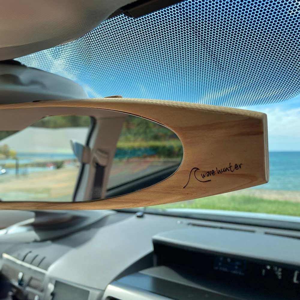 wavehunterオリジナルサーフボード型ルームミラーショートボードロングボード木製